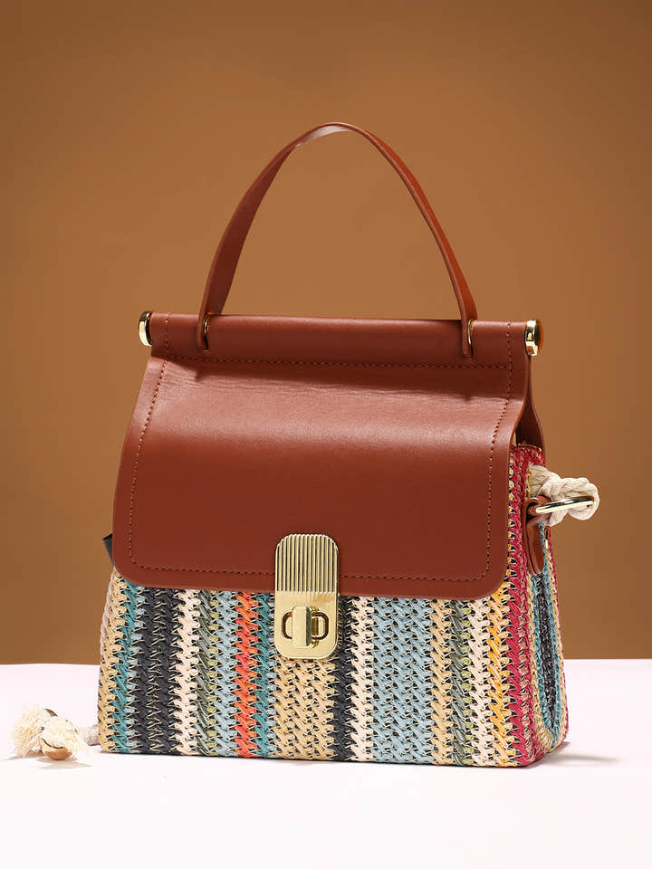 The Small Straw-Médecin Hand Bag - Multicolour