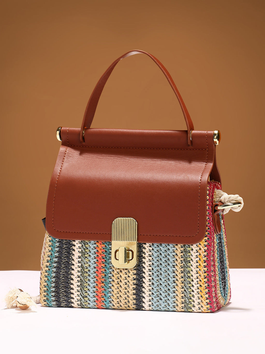 The Small Straw-Médecin Hand Bag - Multicolour