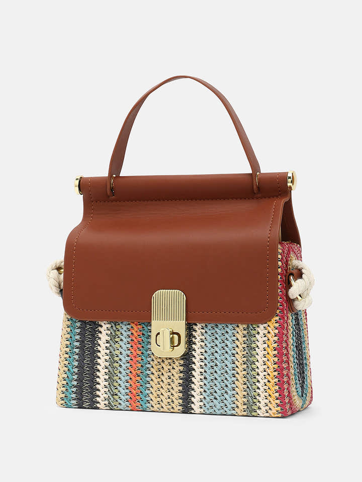 The Small Straw-Médecin Hand Bag - Multicolour