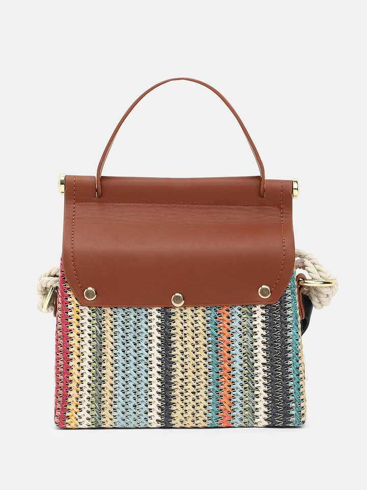 The Small Straw-Médecin Hand Bag - Multicolour