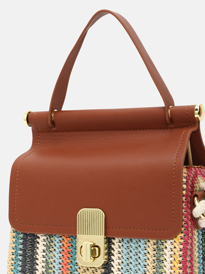 The Small Straw-Médecin Hand Bag - Multicolour
