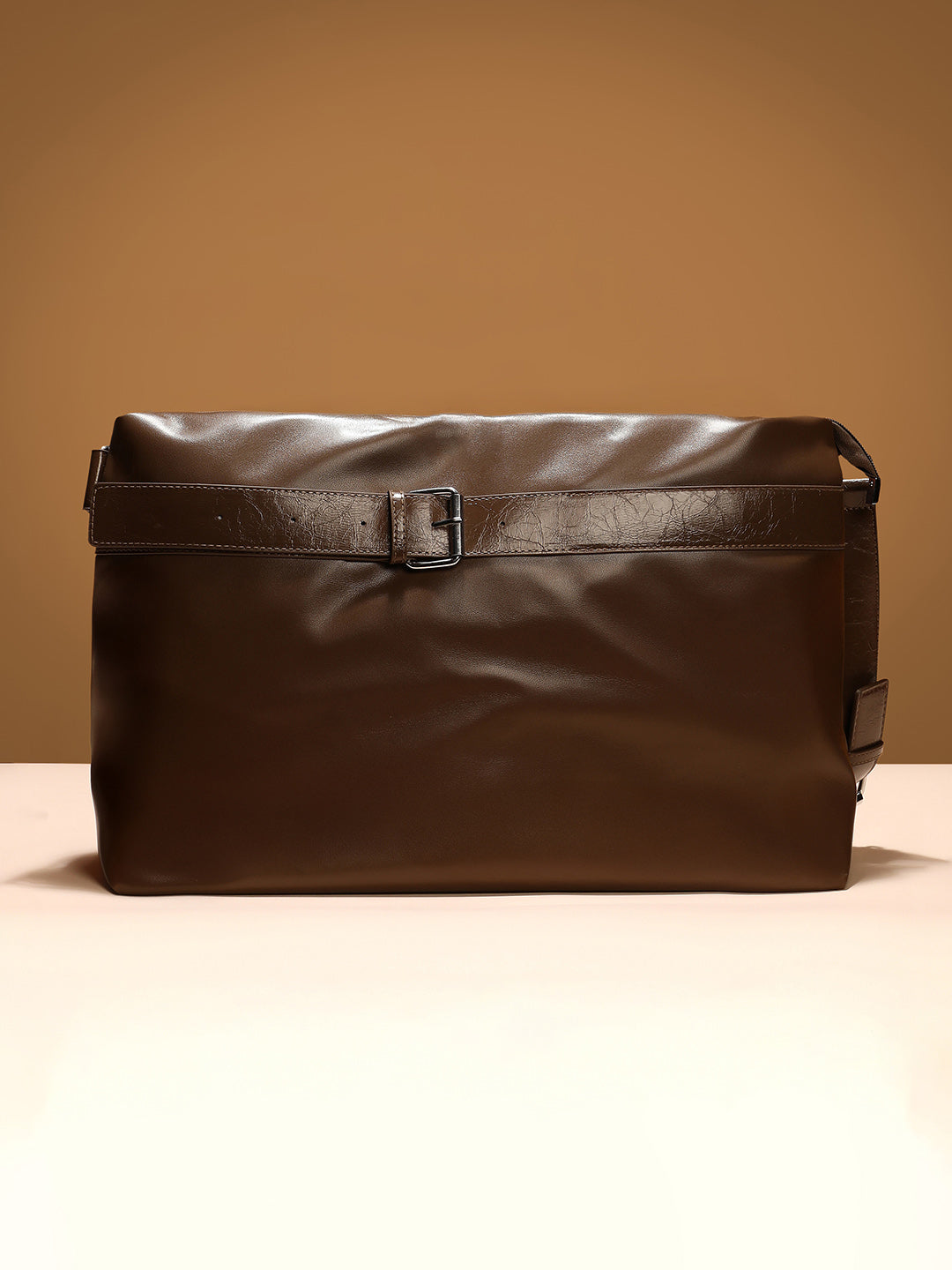 The Tang-Buckle Tote Bag - Chocolate Brown