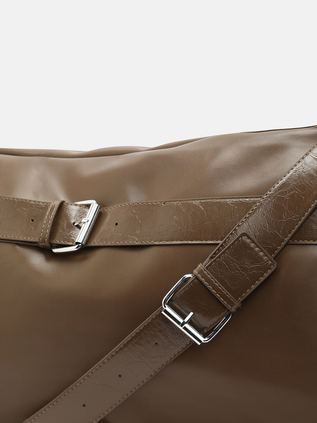 The Tang-Buckle Tote Bag - Chocolate Brown