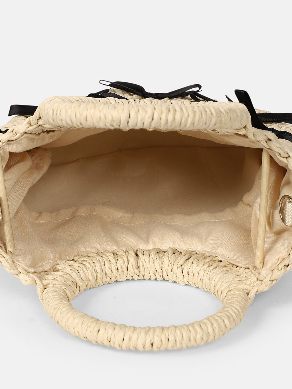 The Bow-Straw Hand Bag - Desert Sand