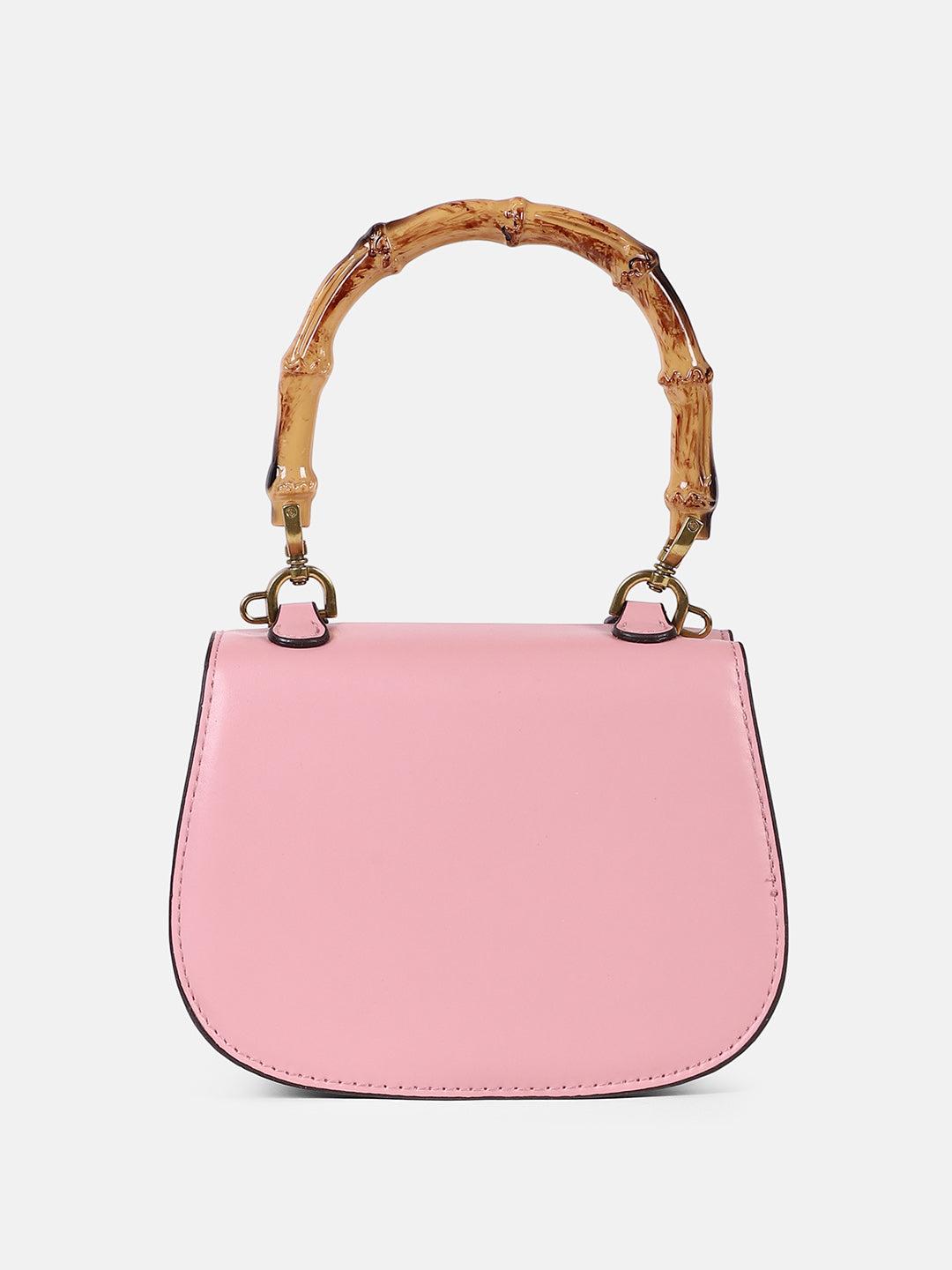 The Bamboo-Curve Hand Bag - Blush Pink