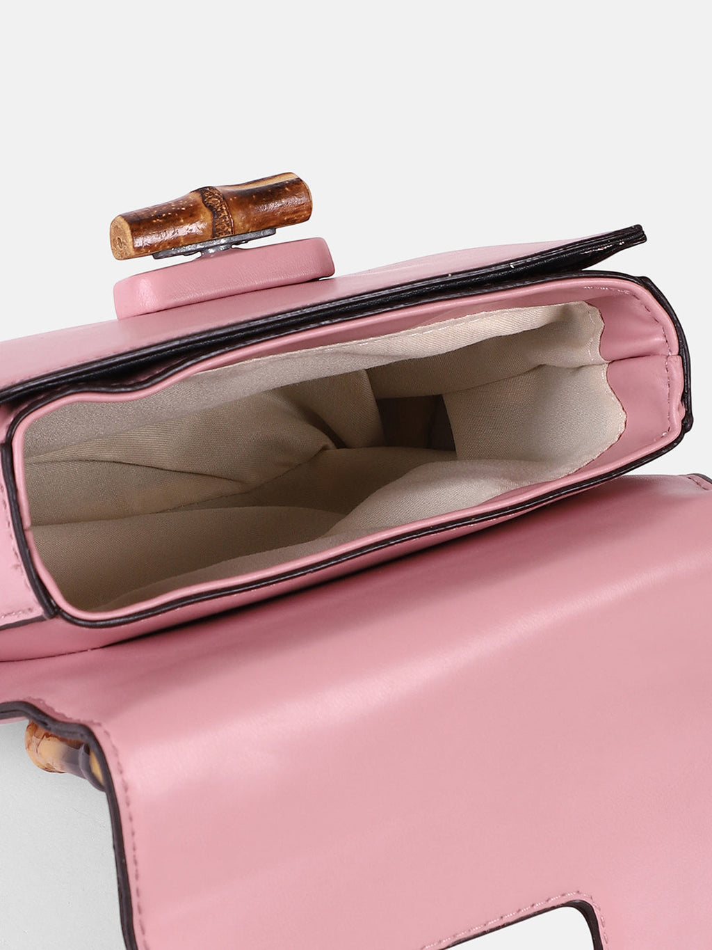 The Bamboo-Curve Hand Bag - Blush Pink