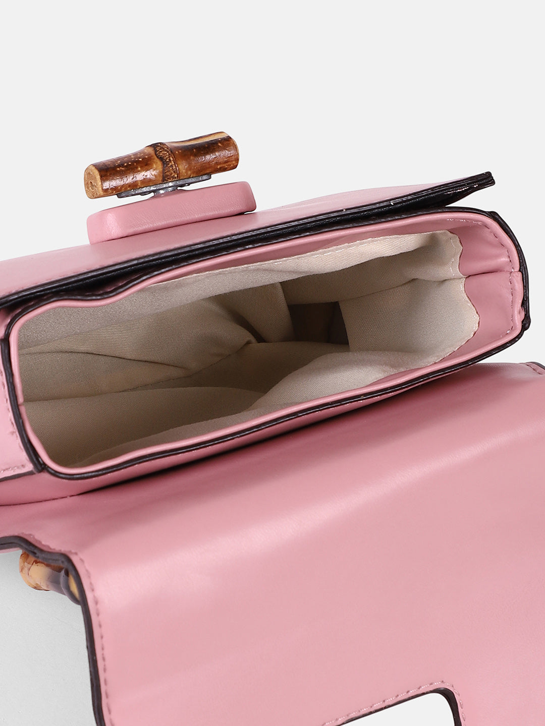 The Bamboo-Curve Hand Bag - Blush Pink