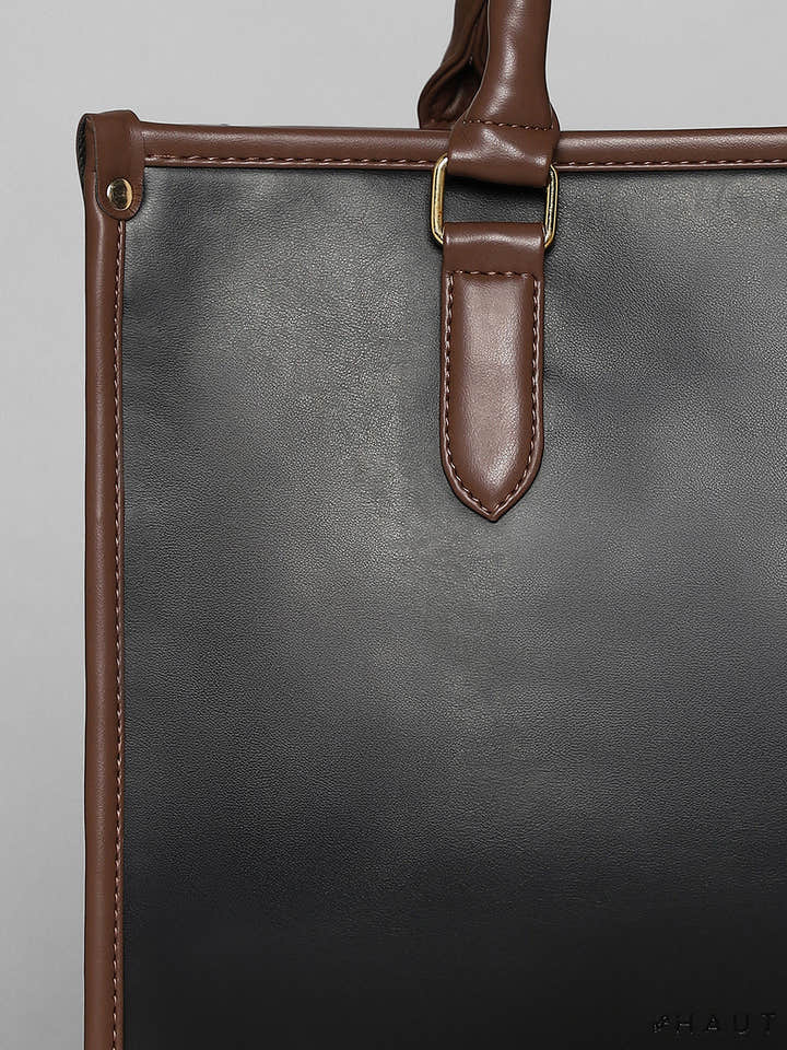 The Two-Tone Edge Office Bag - Midnight Black