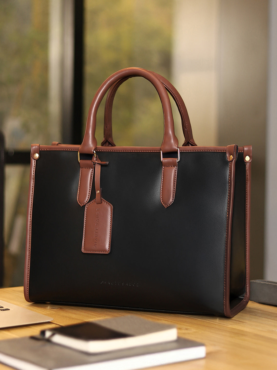 The Two-Tone Edge Office Bag - Midnight Black