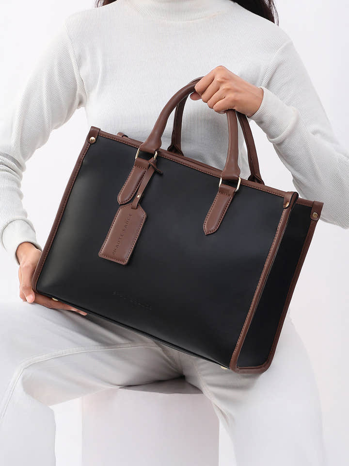 The Two-Tone Edge Office Bag - Midnight Black