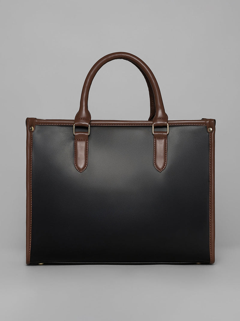 The Two-Tone Edge Office Bag - Midnight Black
