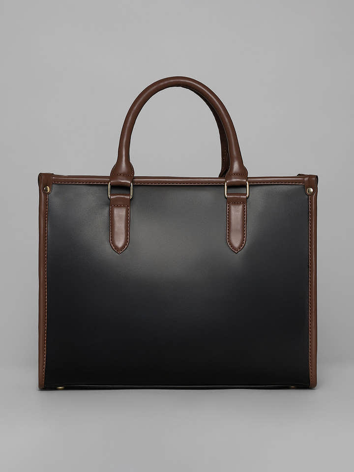 The Two-Tone Edge Office Bag - Midnight Black
