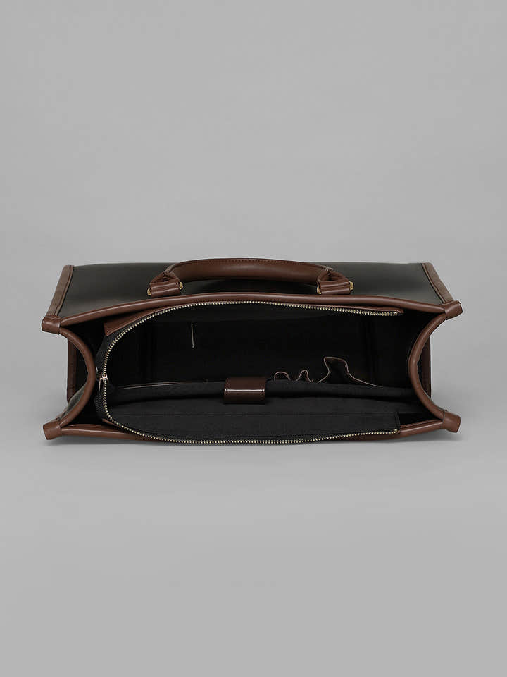 The Two-Tone Edge Office Bag - Midnight Black