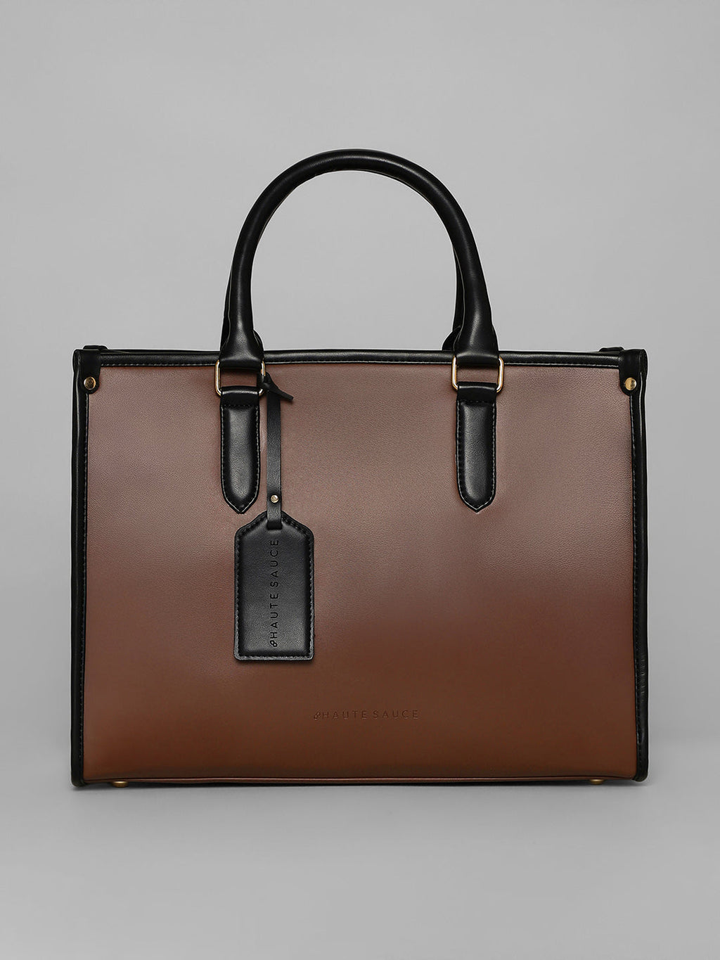 The Two-Tone Edge Office Bag - Chocolate Brown