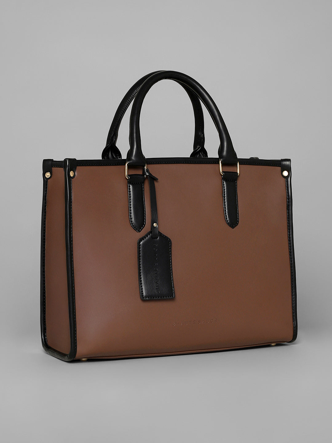 The Two-Tone Edge Office Bag - Chocolate Brown
