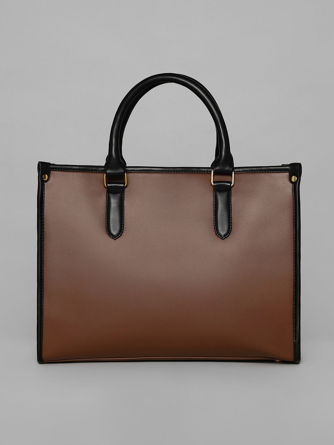 The Two-Tone Edge Office Bag - Chocolate Brown