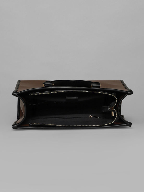 The Two-Tone Edge Office Bag - Chocolate Brown