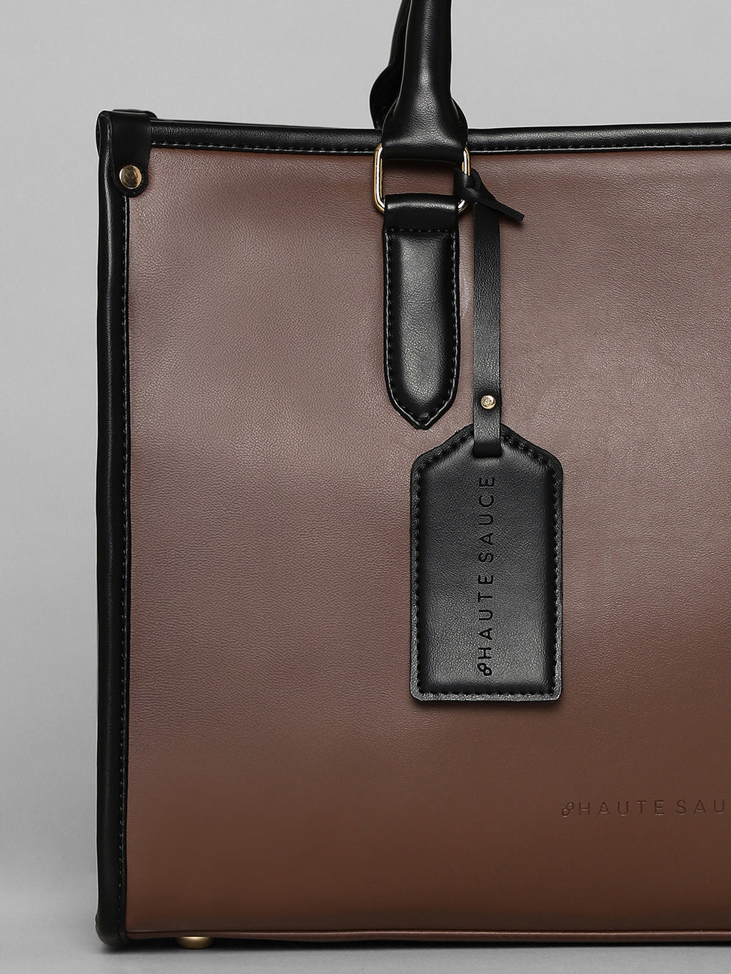 The Two-Tone Edge Office Bag - Chocolate Brown
