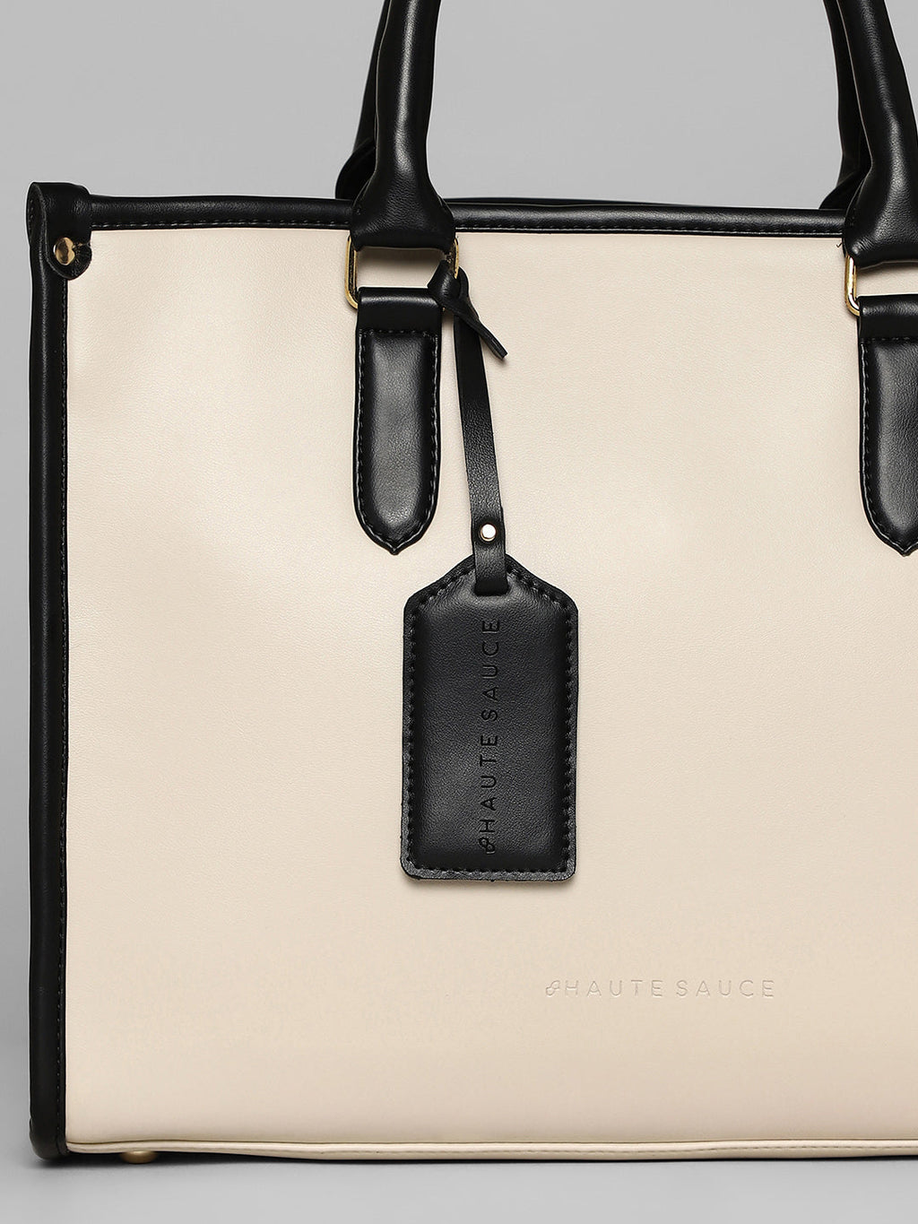 The Two-Tone Edge Office Bag - Cream White