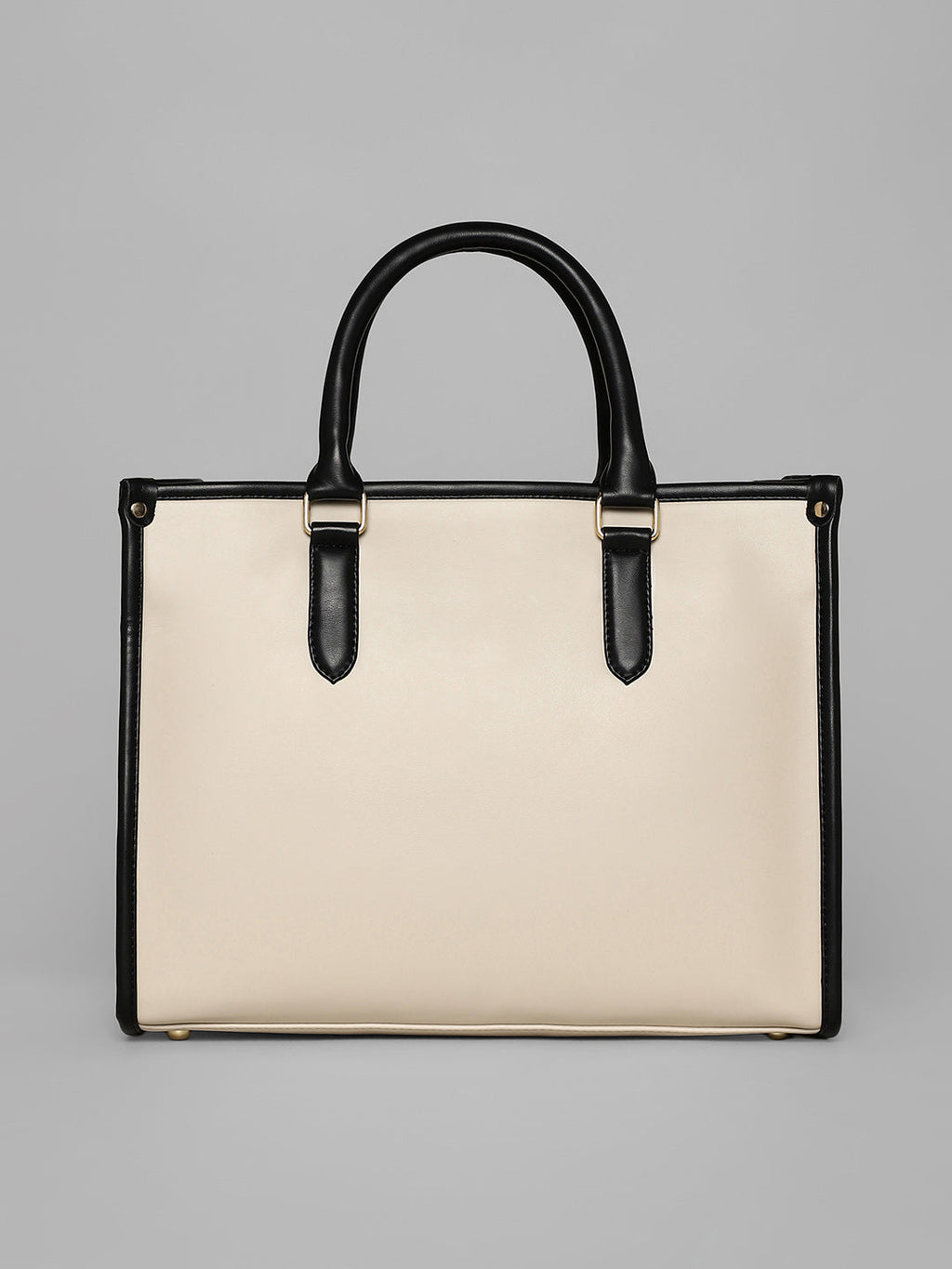 The Two-Tone Edge Office Bag - Cream White