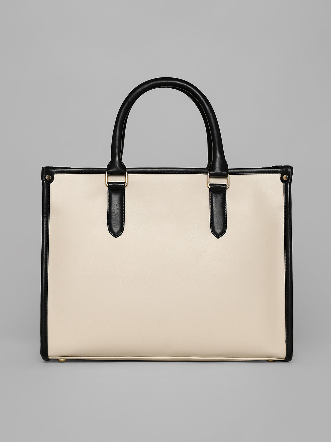 The Two-Tone Edge Office Bag - Cream White
