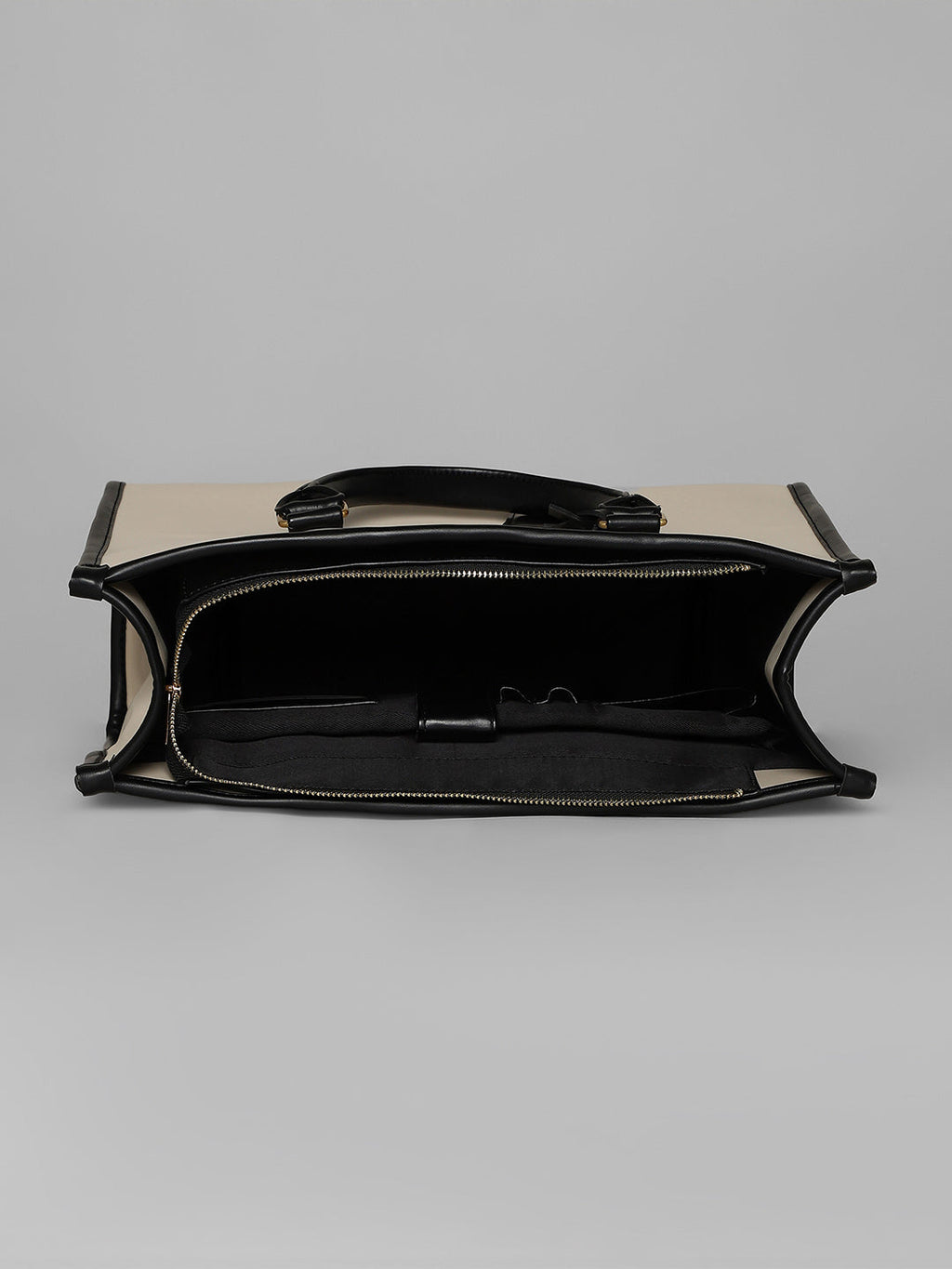 The Two-Tone Edge Office Bag - Cream White