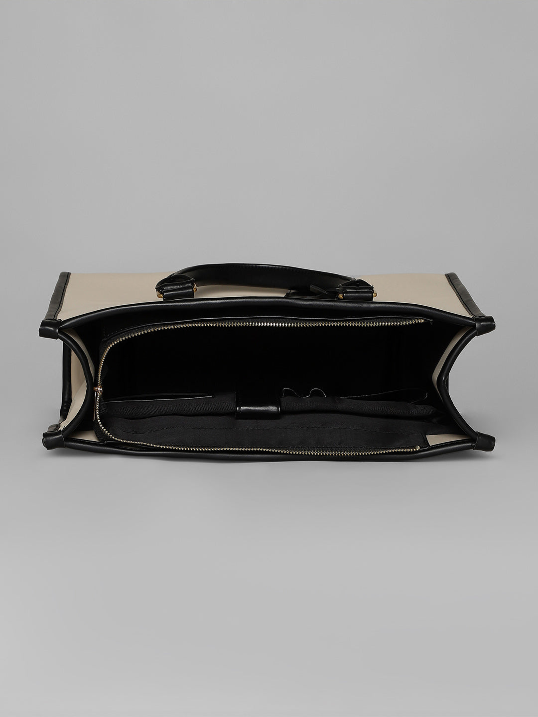 The Two-Tone Edge Office Bag - Cream White