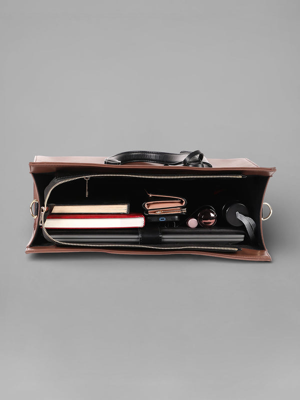 The Circadian Tote Office Bag-Chocolate Brown