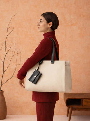 The Circadian Tote Office Bag-Cream White