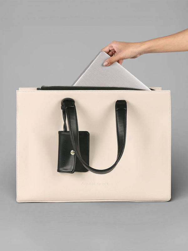 The Circadian Tote Office Bag-Cream White