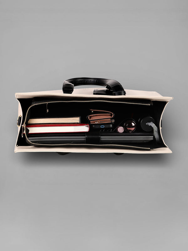 The Circadian Tote Office Bag-Cream White