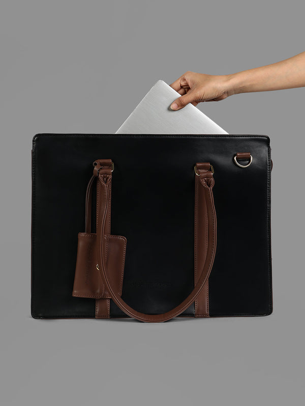 The Diurnal Tote Office Bag - Midnight Black