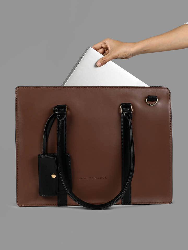 The Diurnal Tote Office Bag - Chocolate Brown