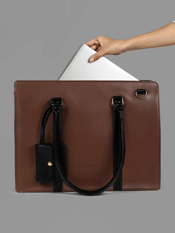 The Diurnal Tote Office Bag - Chocolate Brown