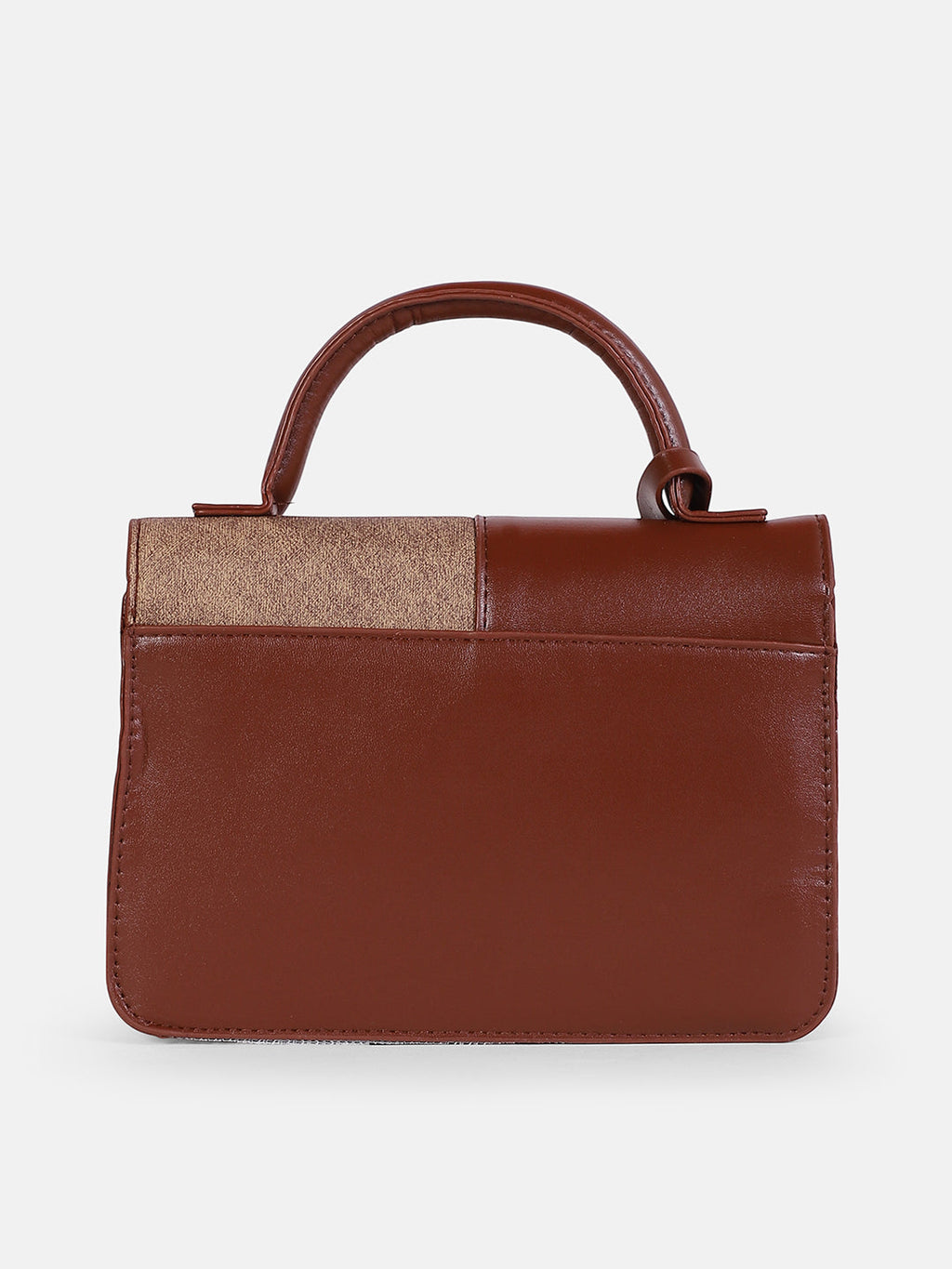 The Check-Block Hand Bag - Tan brown