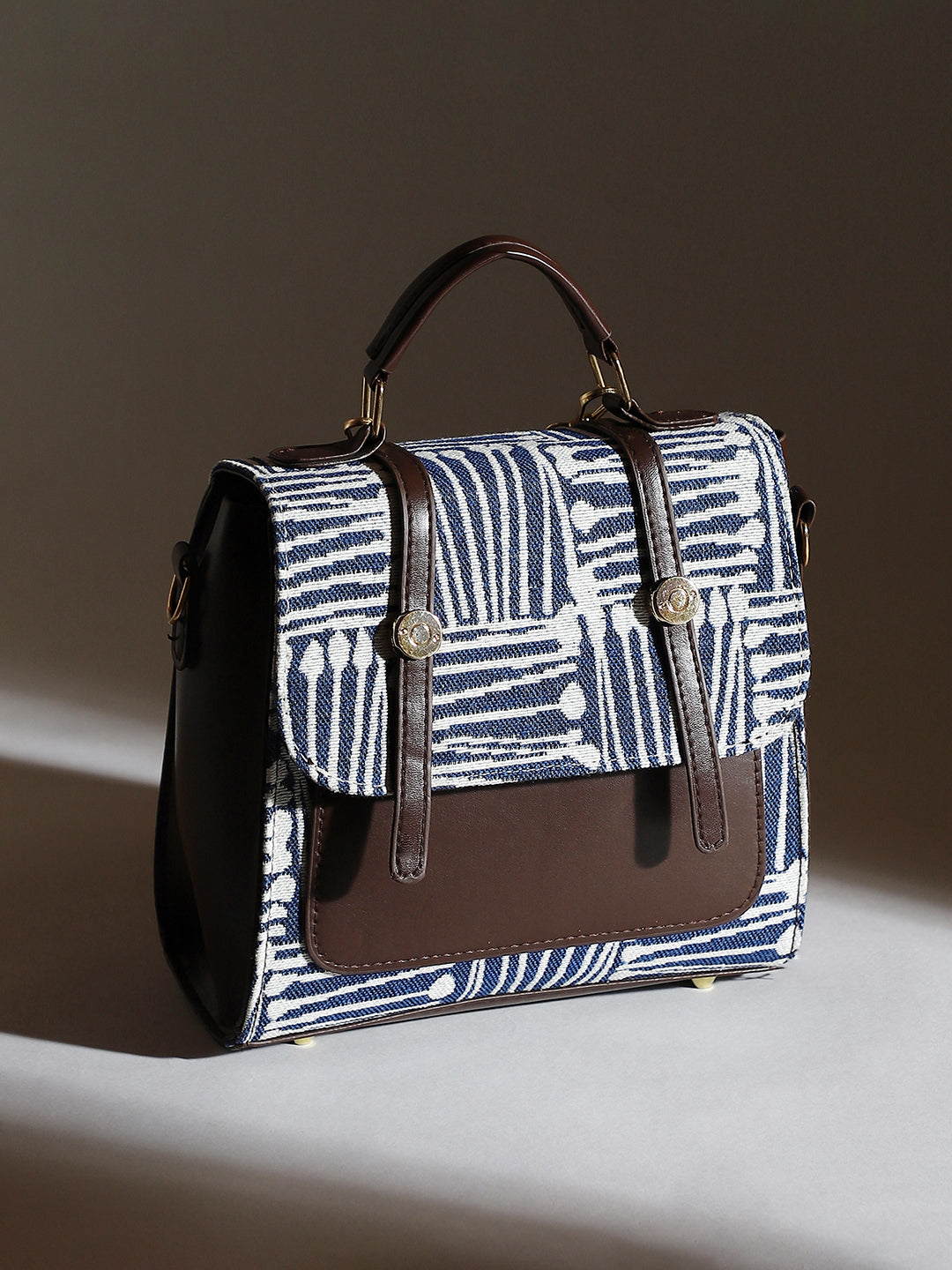 The Indie-Folk Backpack - Indigo Blue & Chocolate Brown