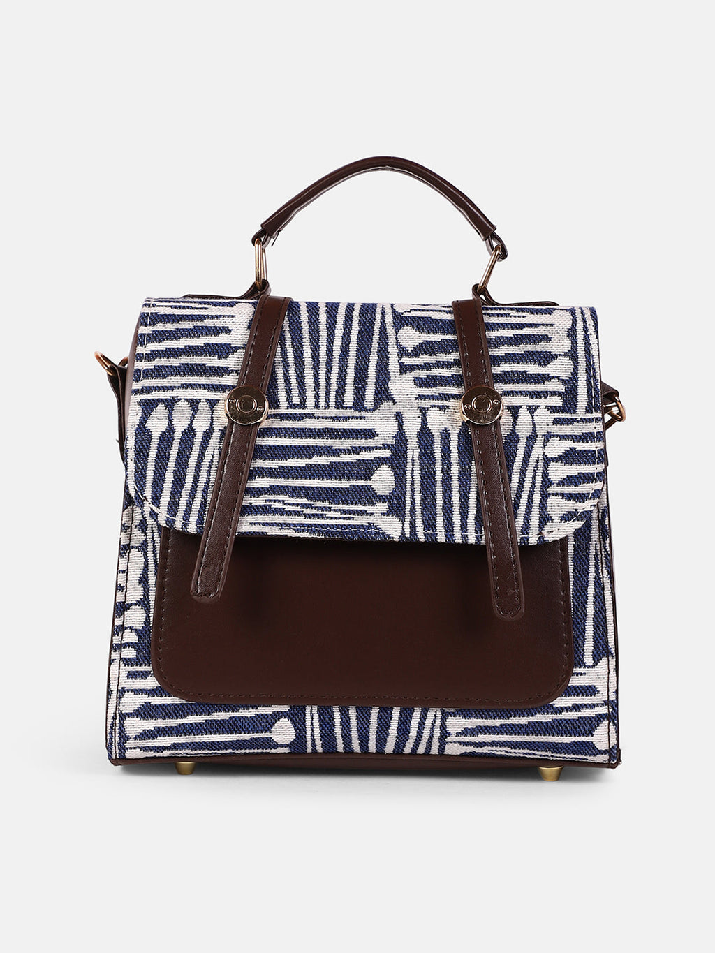The Indie-Folk Backpack - Indigo Blue & Chocolate Brown