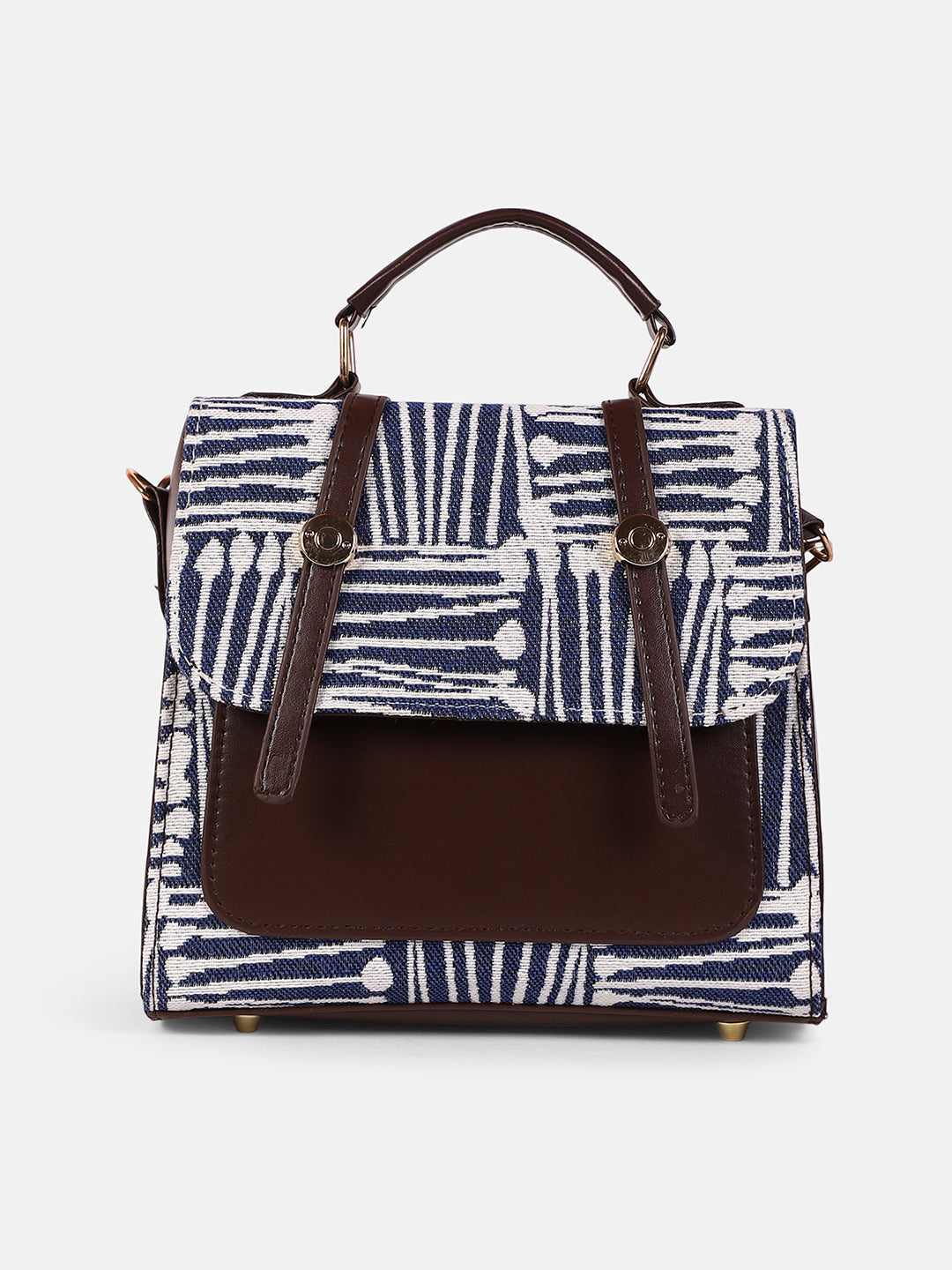 The Indie-Folk Backpack - Indigo Blue & Chocolate Brown