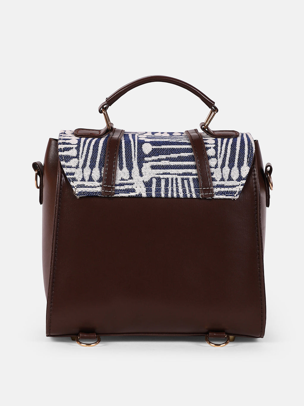 The Indie-Folk Backpack - Indigo Blue & Chocolate Brown