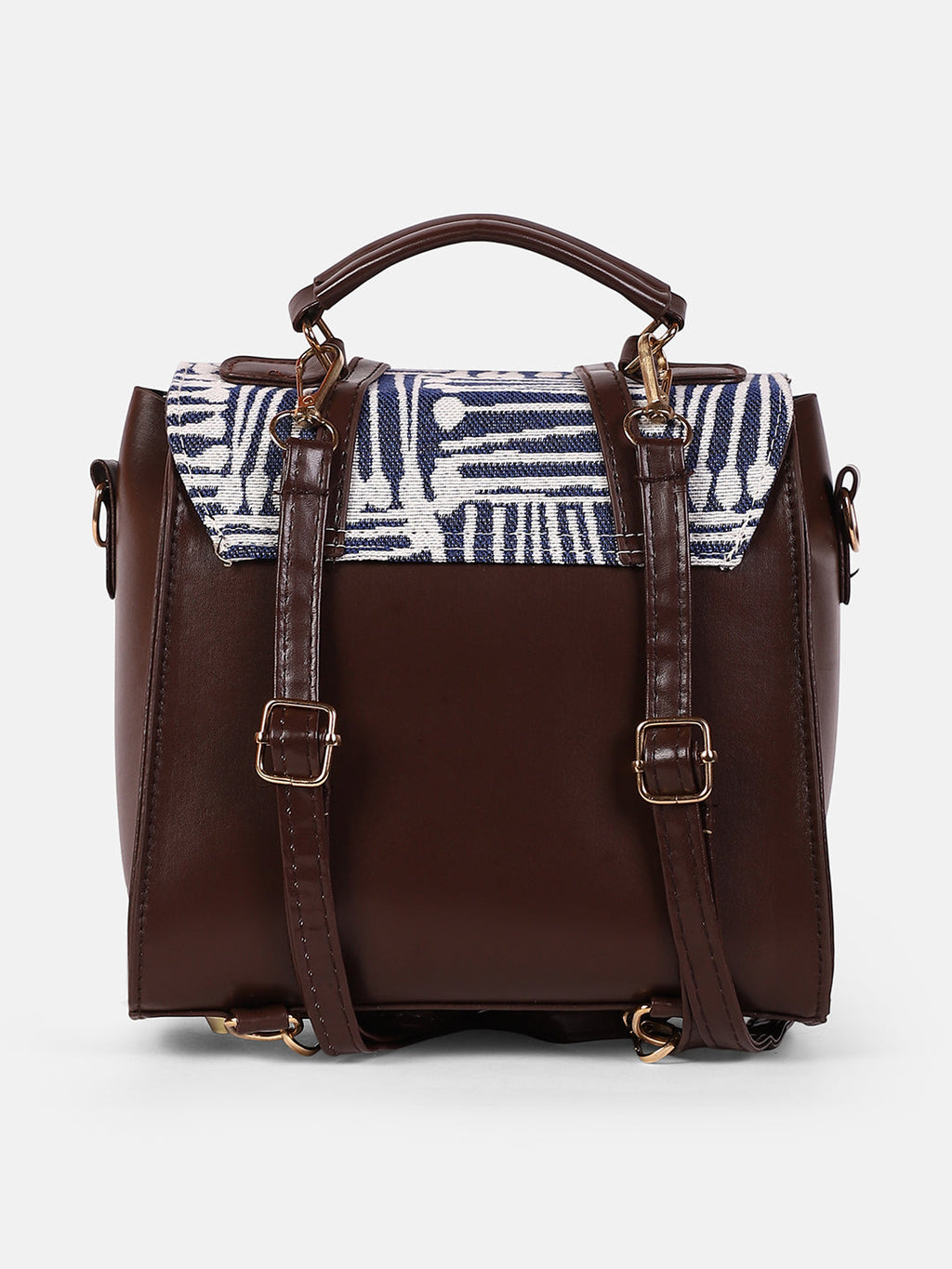 The Indie-Folk Backpack - Indigo Blue & Chocolate Brown