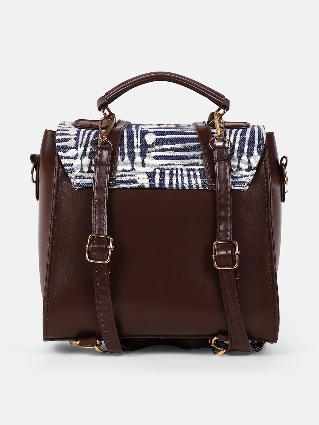 The Indie-Folk Backpack - Indigo Blue & Chocolate Brown