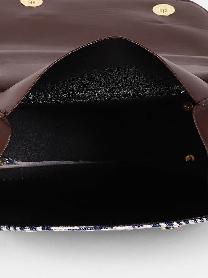 The Indie-Folk Backpack - Indigo Blue & Chocolate Brown