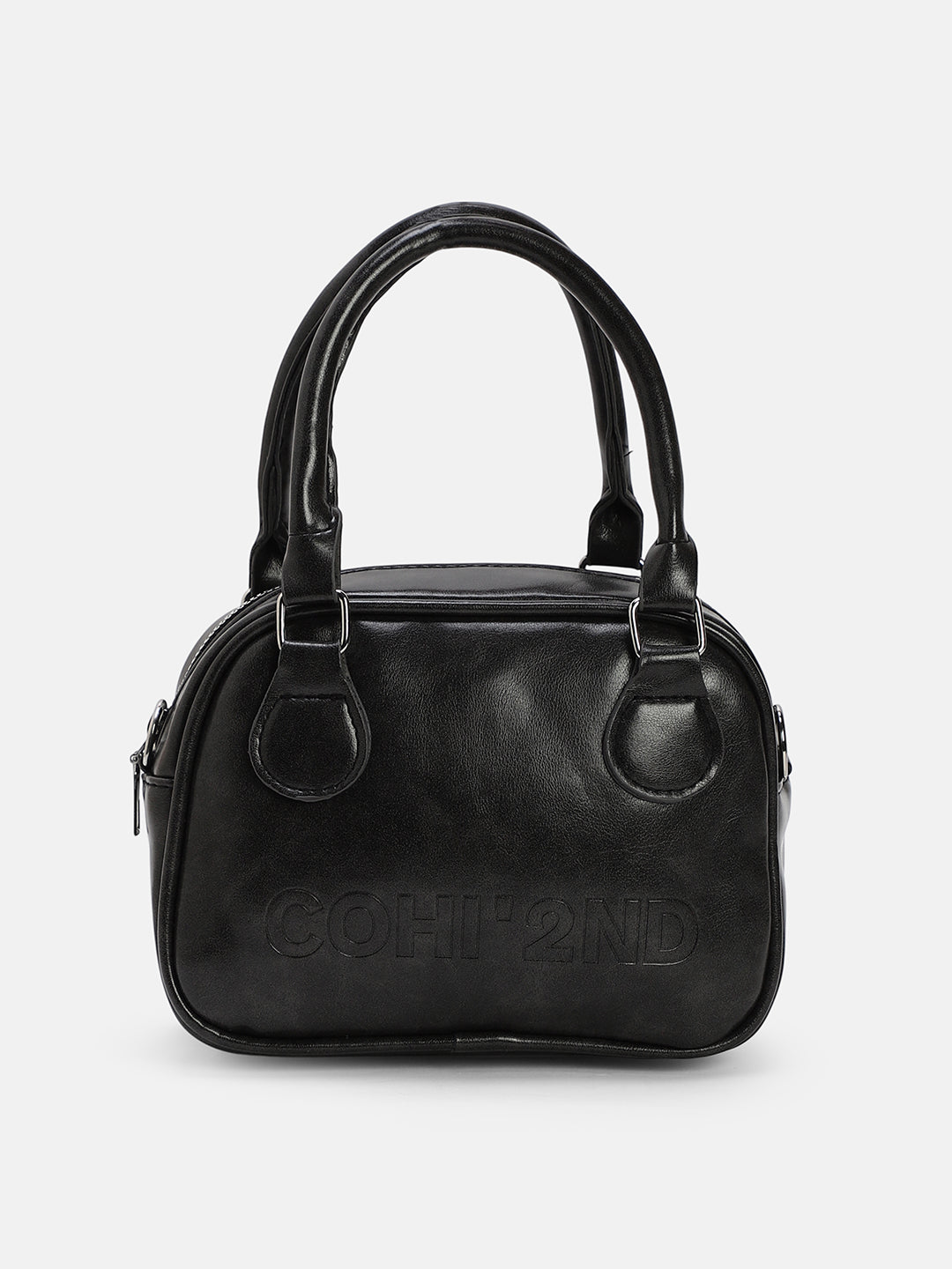 The Square-Bowling Hand Bag - Onyx Black