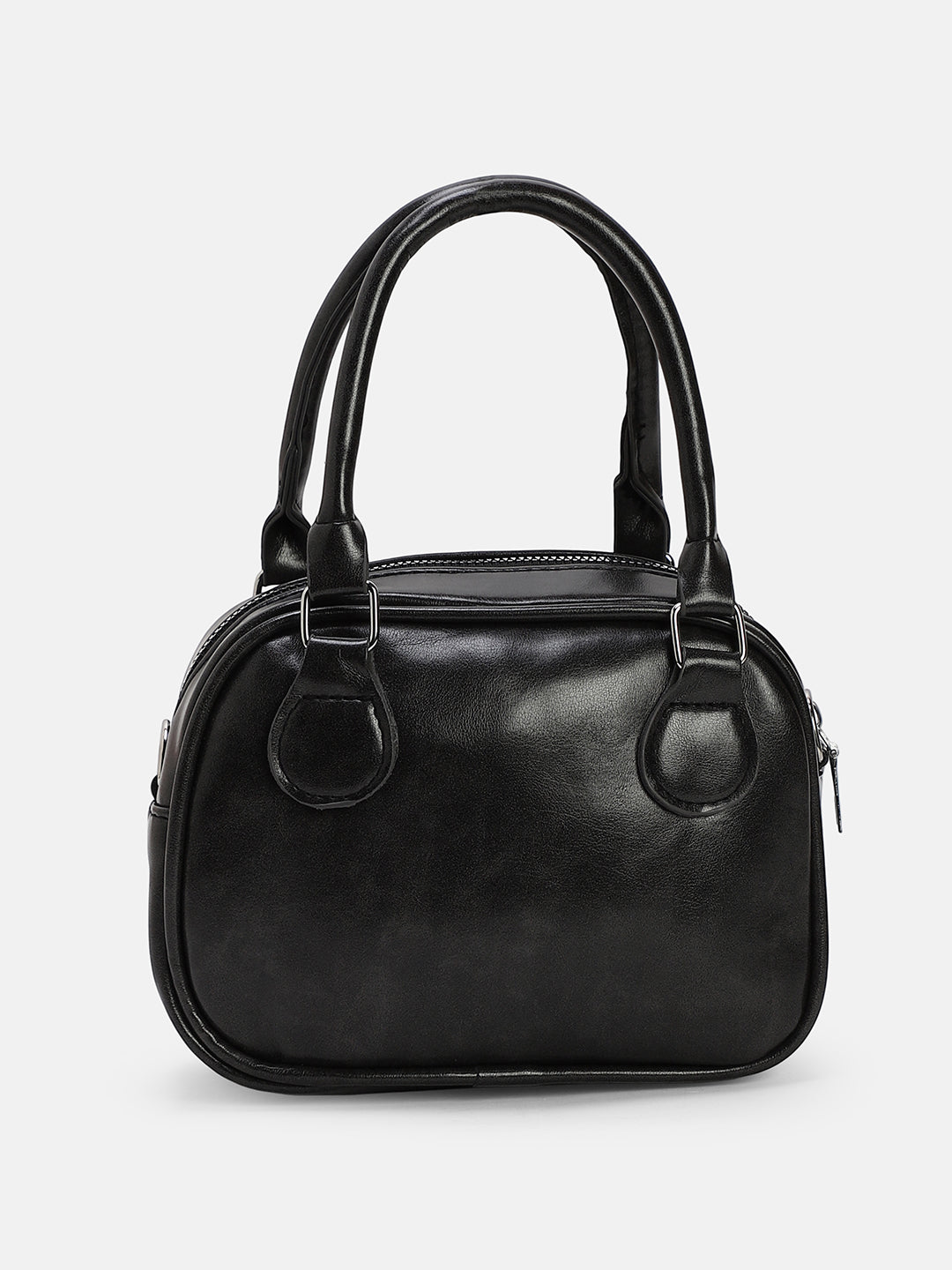 The Square-Bowling Hand Bag - Onyx Black