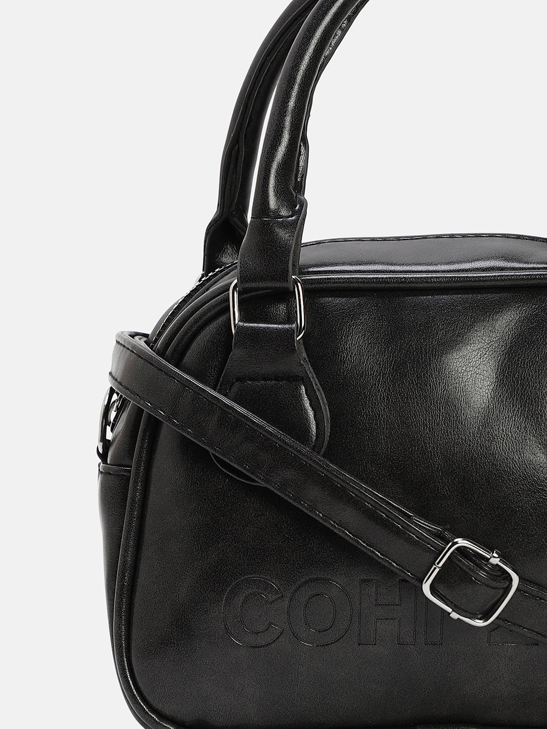 The Square-Bowling Hand Bag - Onyx Black