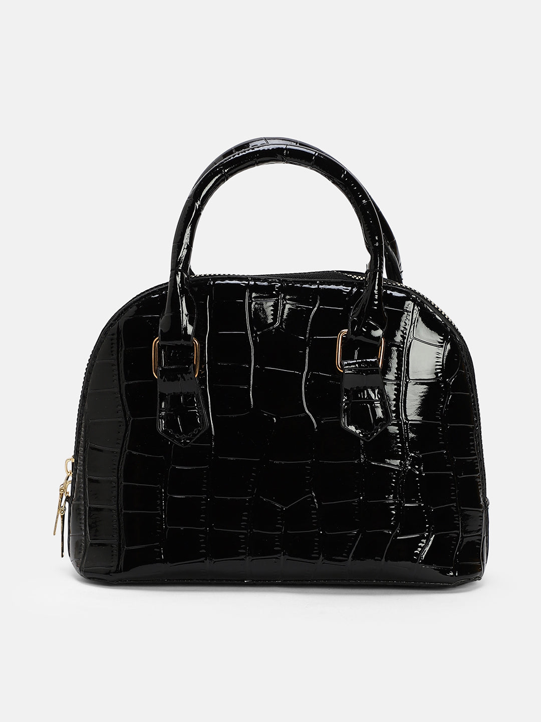 The Curve-Bowling Hand Bag - Onyx Black