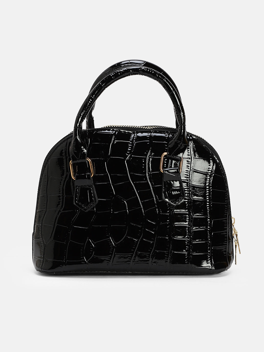 The Curve-Bowling Hand Bag - Onyx Black