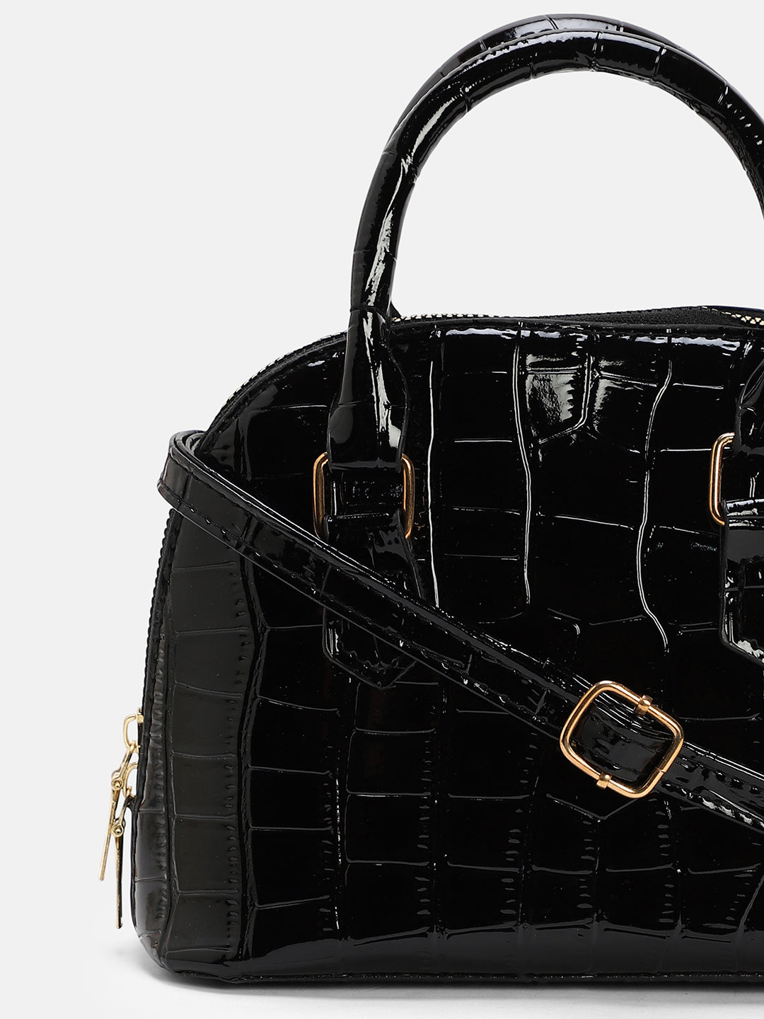 The Curve-Bowling Hand Bag - Onyx Black