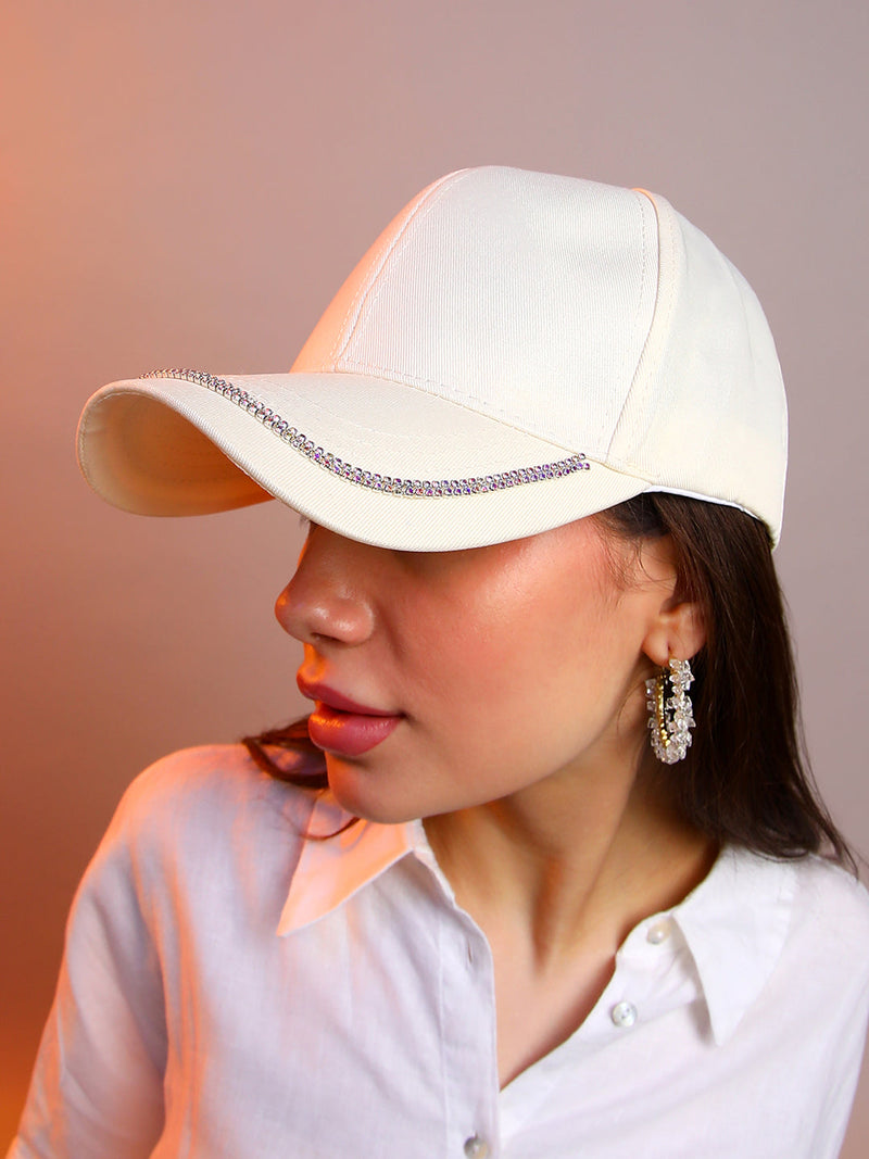 Embellished Lined Baseball Cap