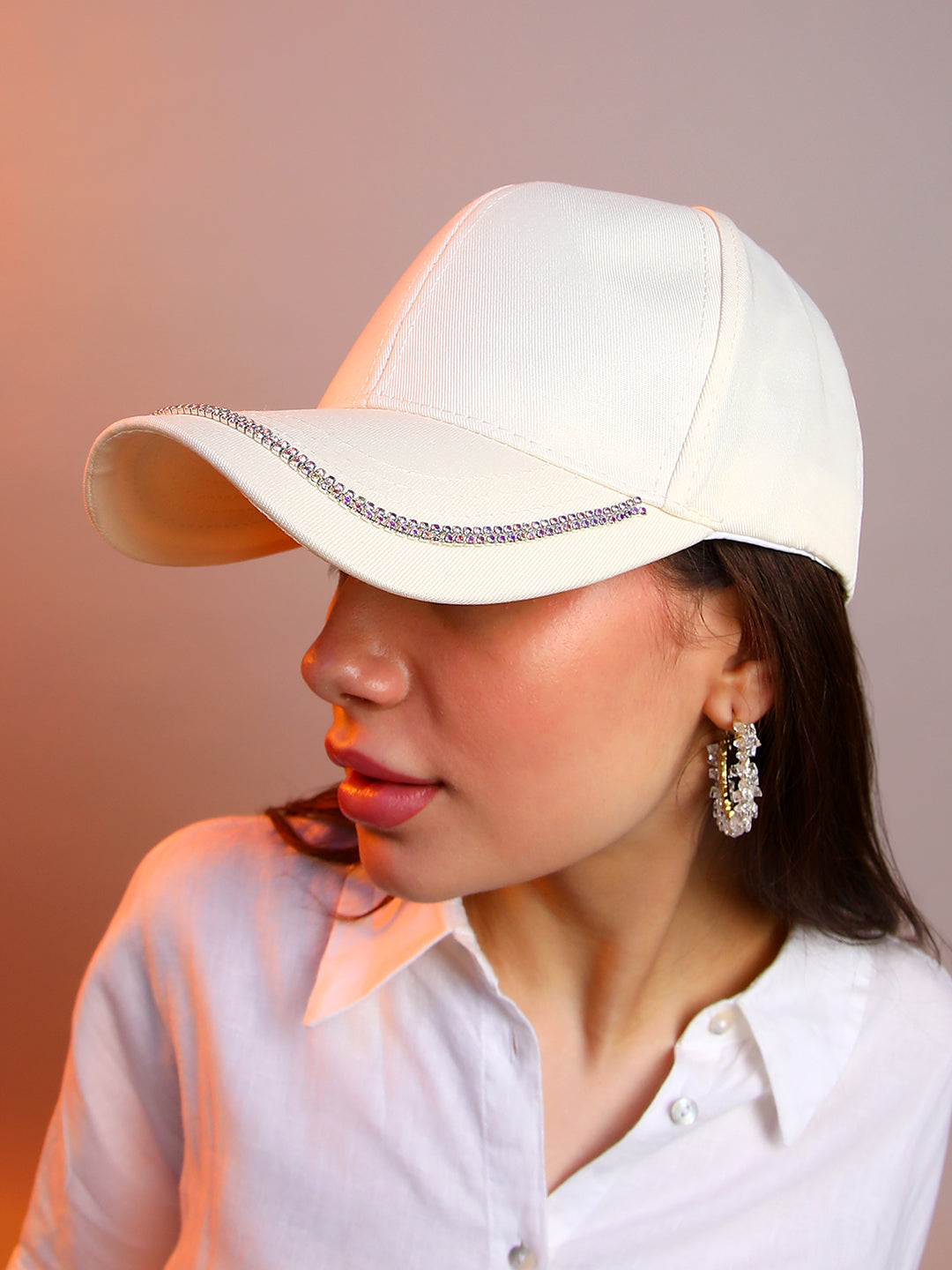 Embellished Lined Baseball Cap